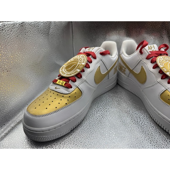 Size 10.5 Nike Air Force 1 Drew League‎ Low Mens White Gold Sneaker AA4083-102 main image 6